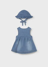 Embroidered Dress and Hat - Denim