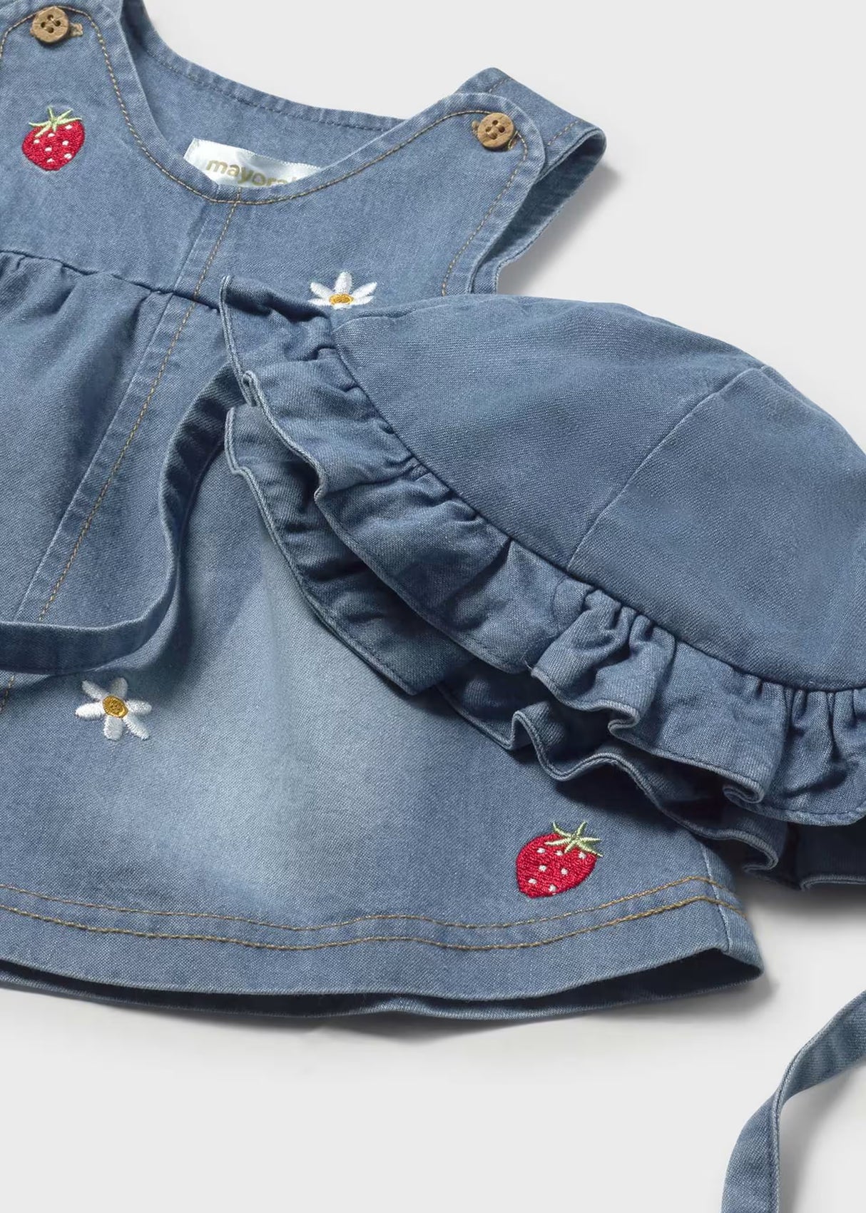 Embroidered Dress and Hat - Denim