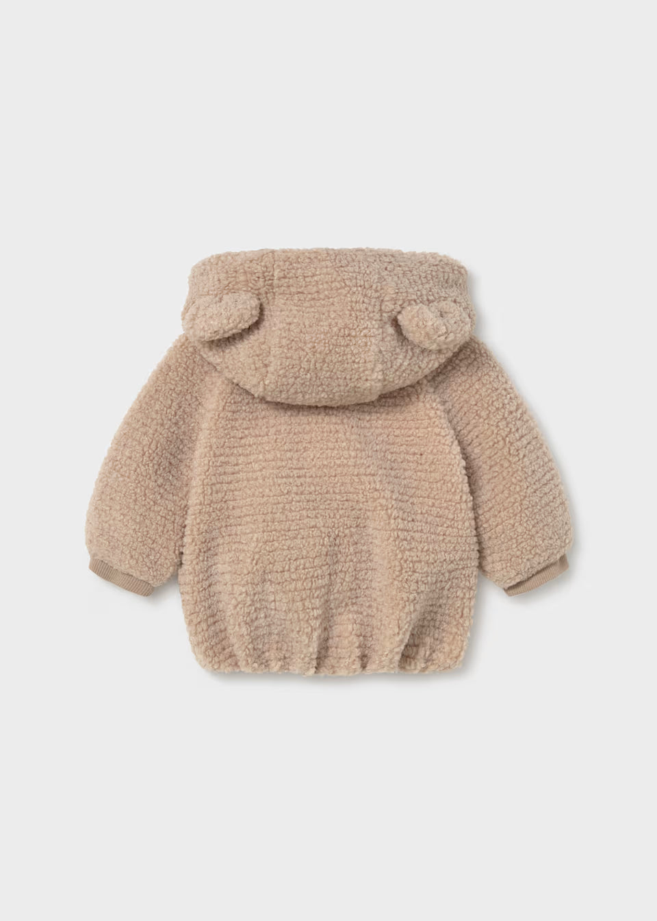 Furry Zip Up Hoodie - Almond
