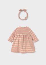 Soft Knit Dress and Headband - Rose Stripe