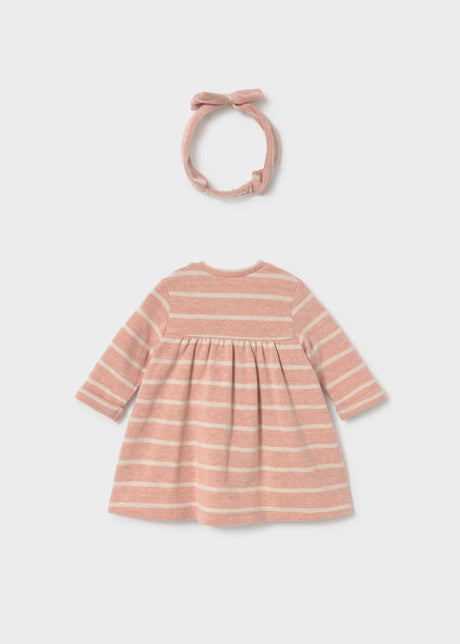 Soft Knit Dress and Headband - Rose Stripe