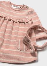 Soft Knit Dress and Headband - Rose Stripe