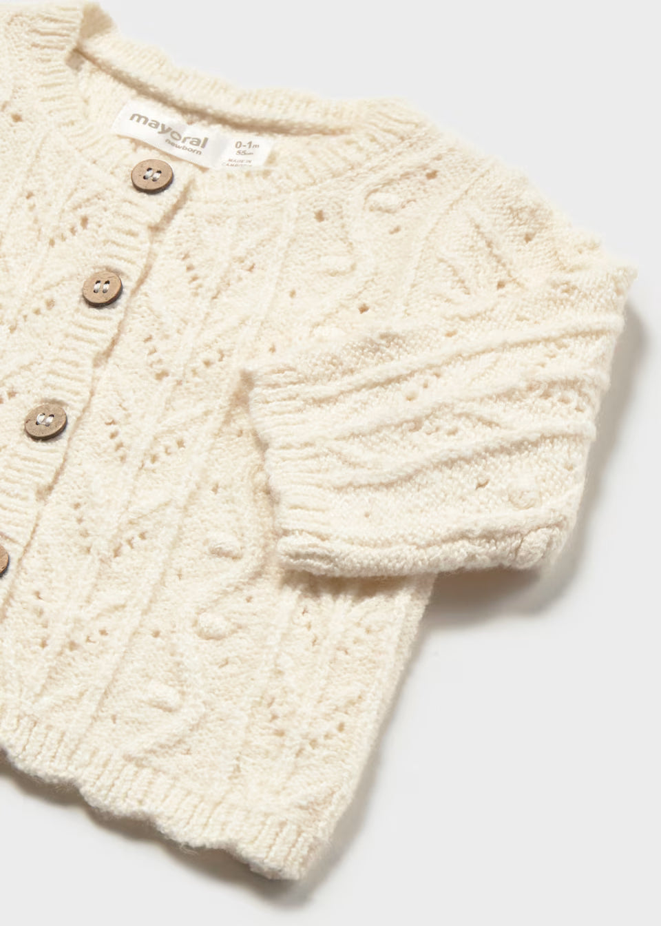 Textured Knit Cardigan - Ceramic