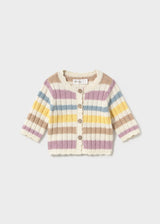Knit Striped Cardigan - Violet