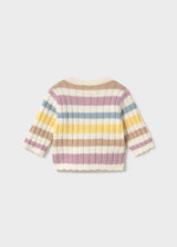 Knit Striped Cardigan - Violet