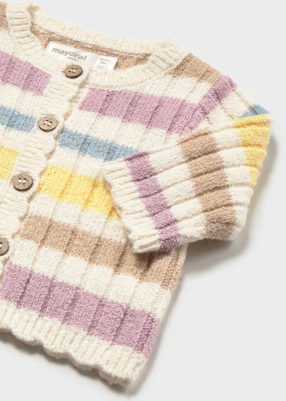 Knit Striped Cardigan - Violet
