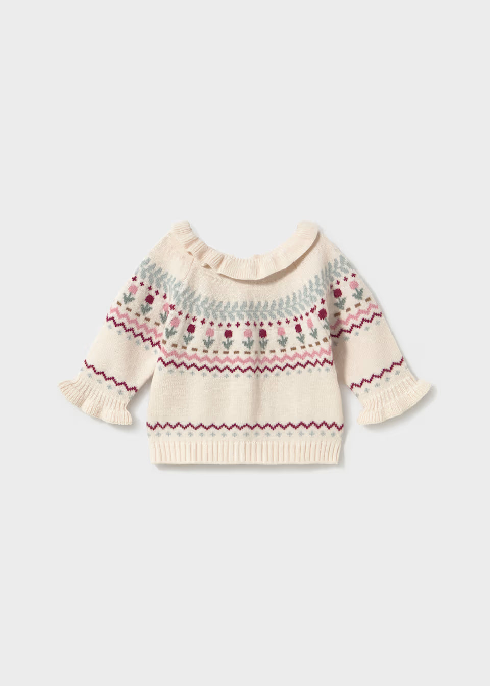 Knit Ruffle Cardigan - Tulips