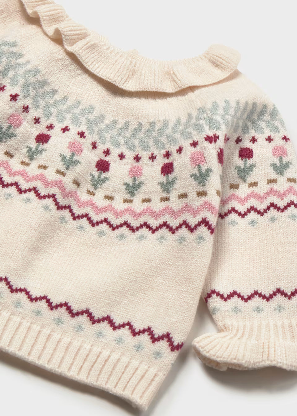 Knit Ruffle Cardigan - Tulips