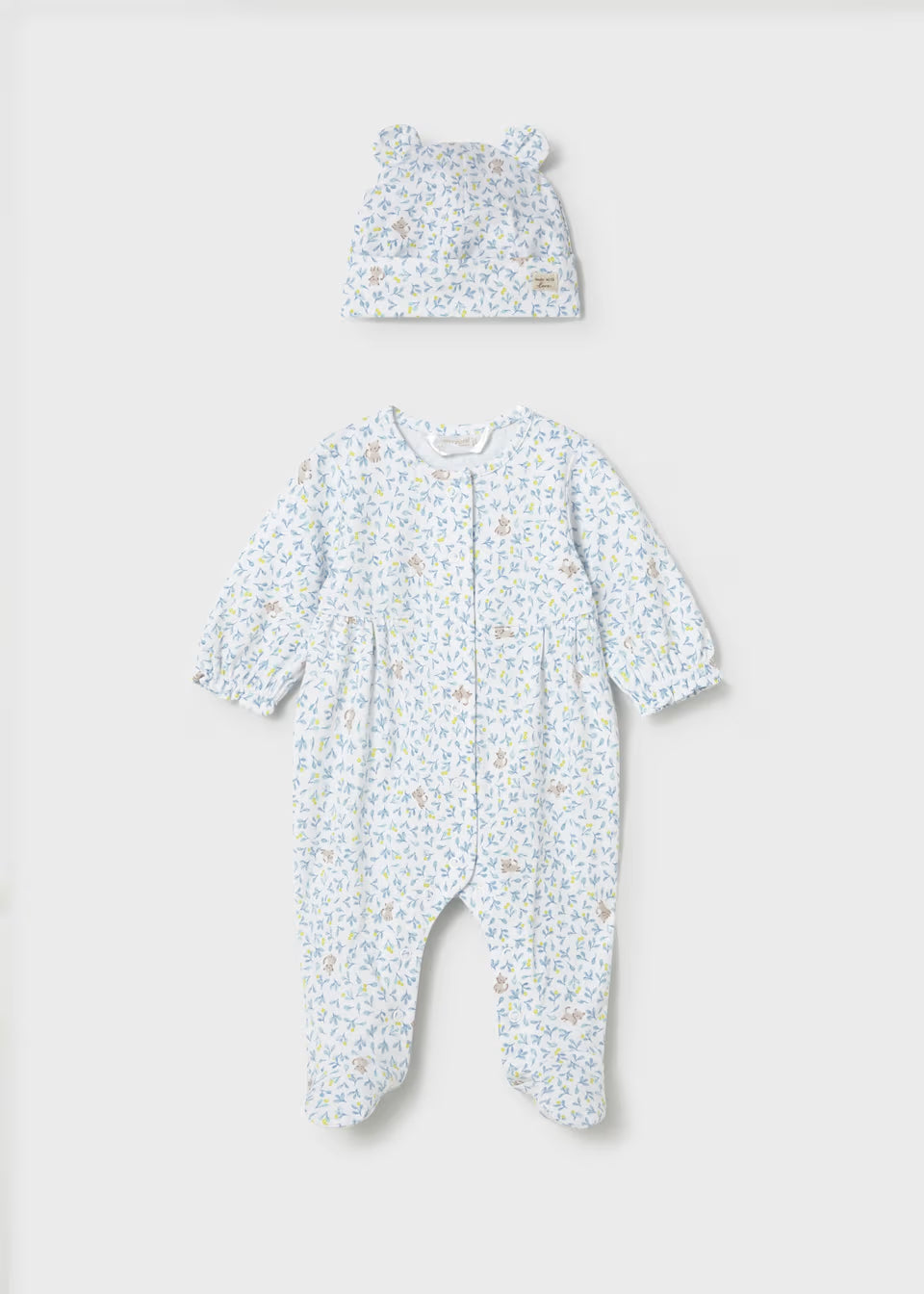 Snap Footie and Hat - Lagoon Kitty