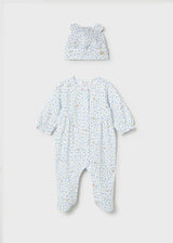 Snap Footie and Hat - Lagoon Kitty