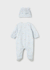 Snap Footie and Hat - Lagoon Kitty