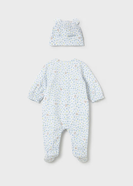 Snap Footie and Hat - Lagoon Kitty