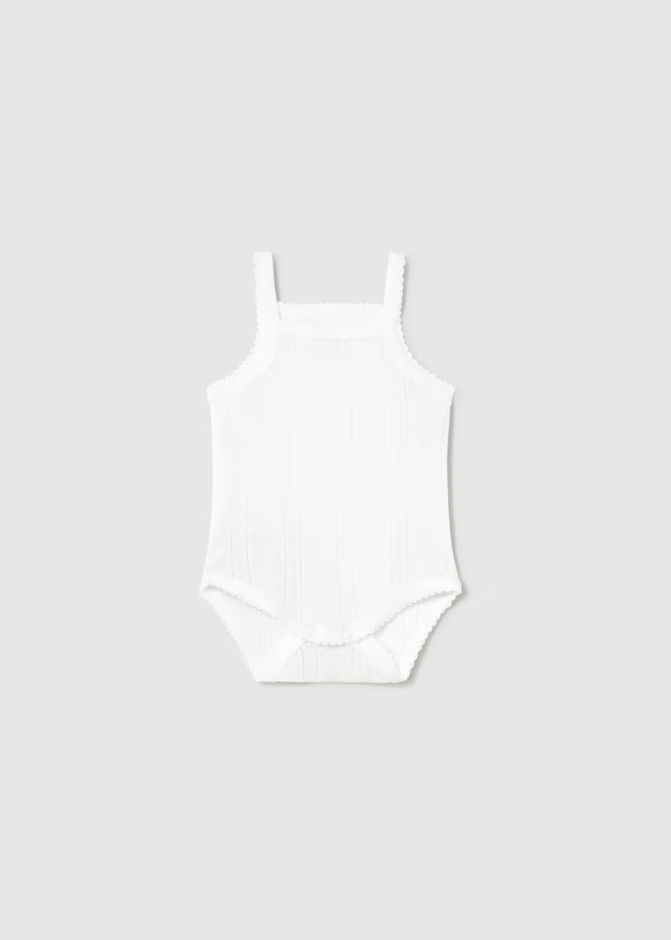 Pointelle Tank Bodysuit - White