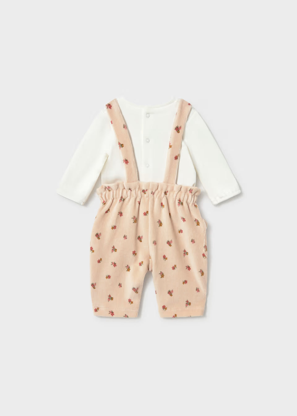 Soft Cord Overall Outfit - Oat Floral