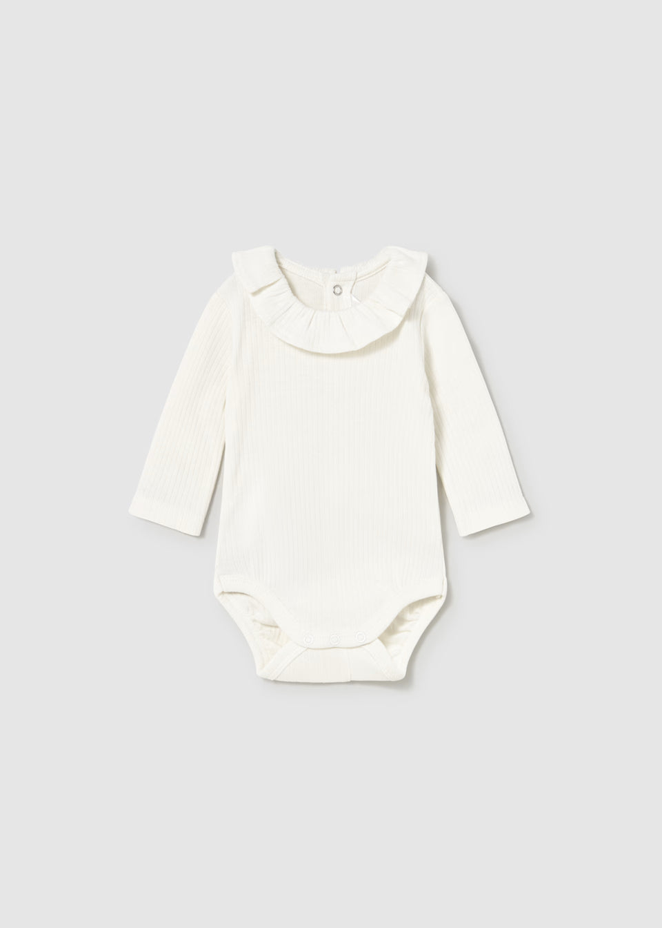 Ruffle Collar Bodysuit - Natural