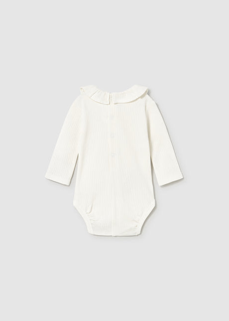 Ruffle Collar Bodysuit - Natural