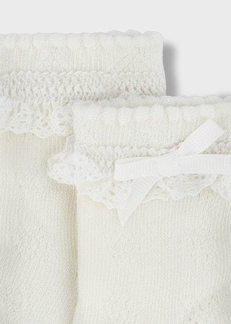 Lace Trim Socks - Natural