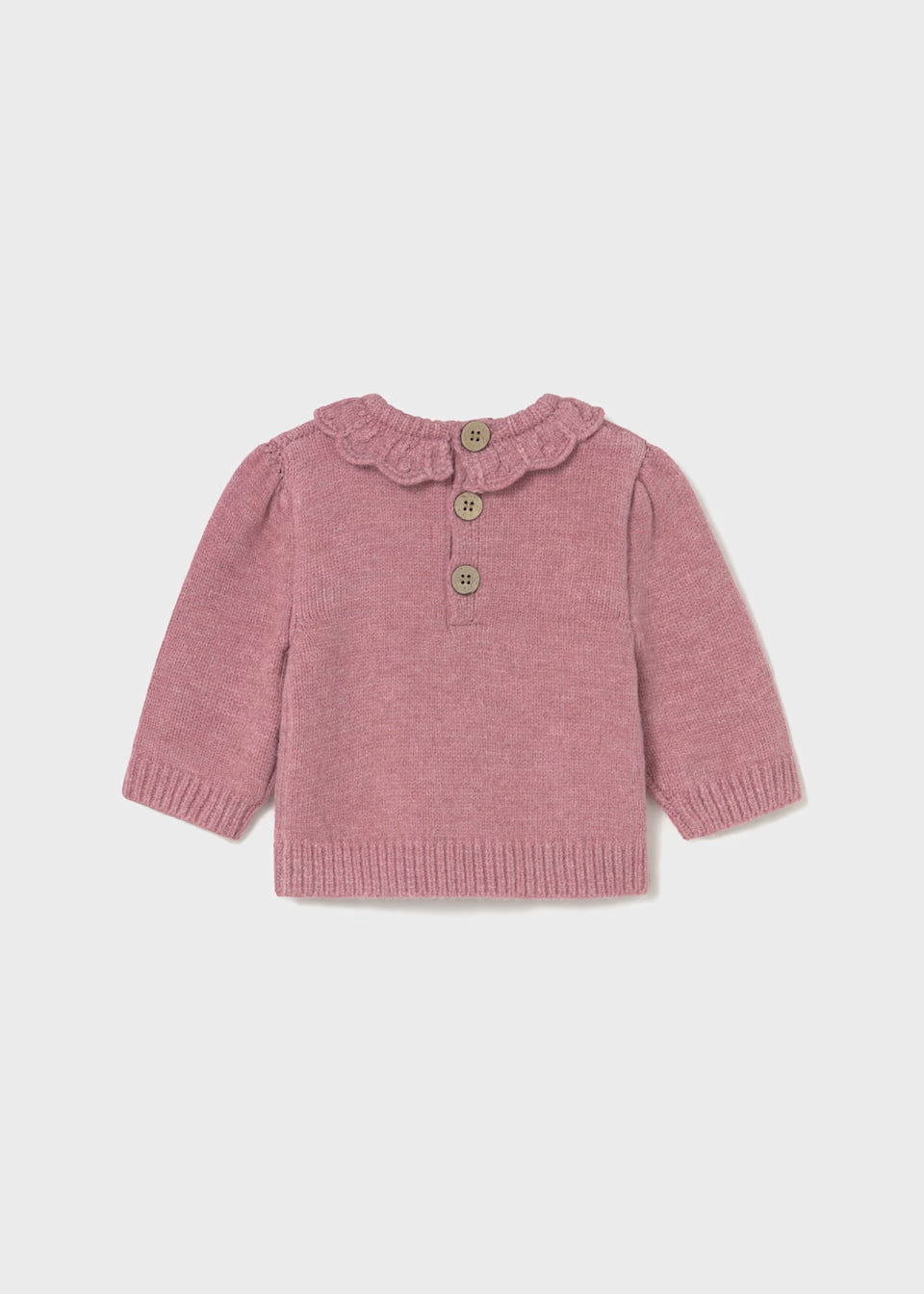 Ruffle Collar Sweater - Blush Heather