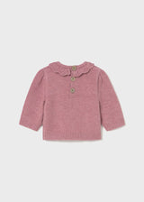 Ruffle Collar Sweater - Blush Heather