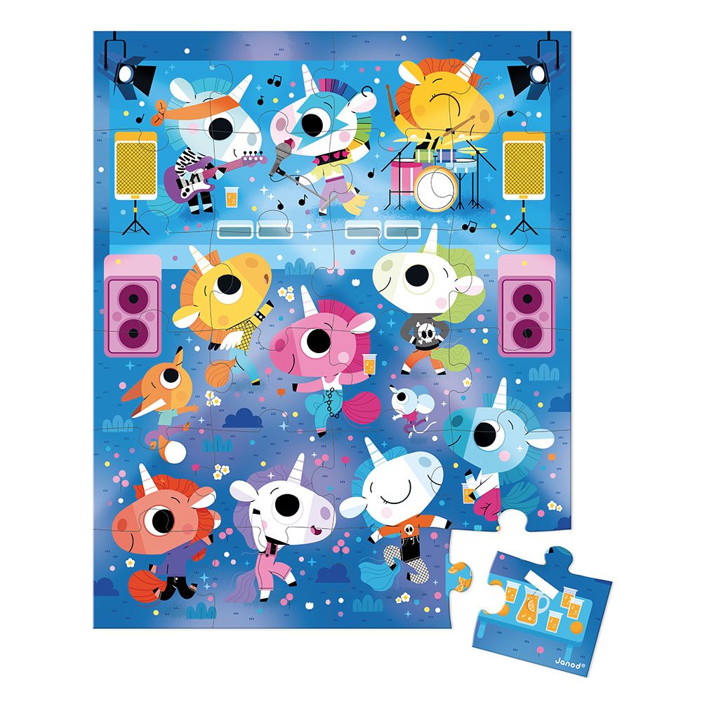 24 Pc Puzzle - Unicorns Rock Concert