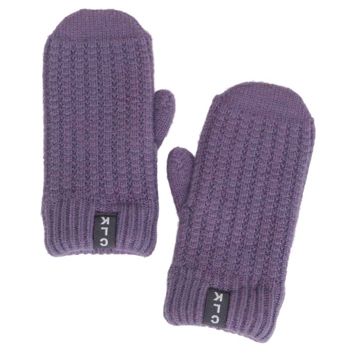 Soft Touch Knit Mittens - Grape