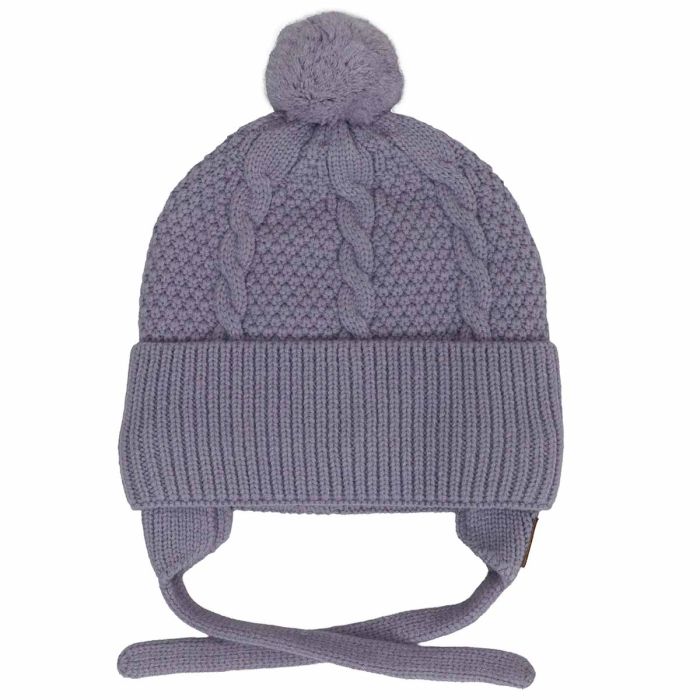 Fleece Lined Pom Pom Hat - Lilac