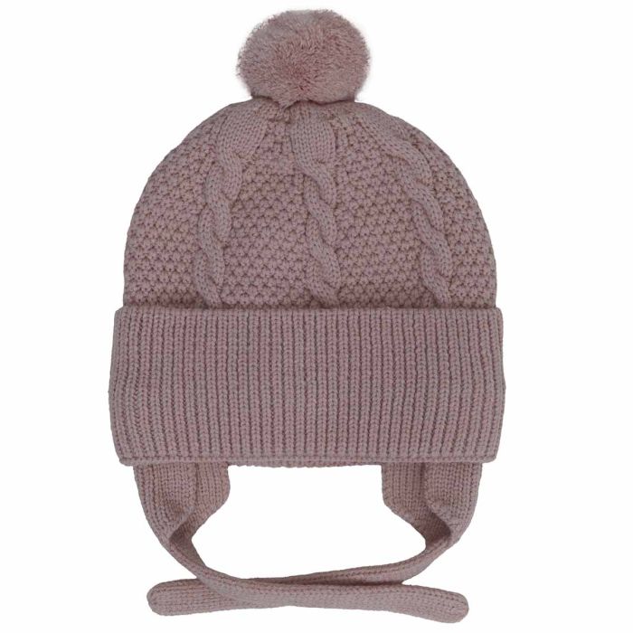 Fleece Lined Pom Pom Hat - Lotus