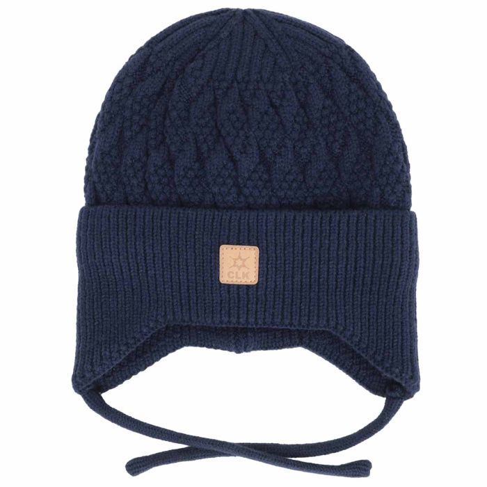 Fleece Lined Knit Hat - Navy