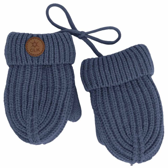 Soft Touch Knit Mittens - Blue
