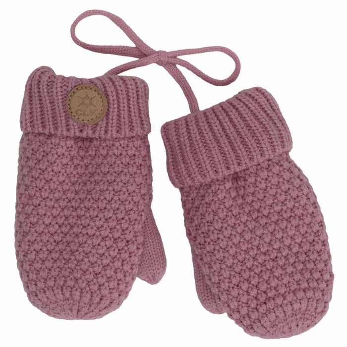 Soft Touch Waffle Knit Mittens - Cameo Pink