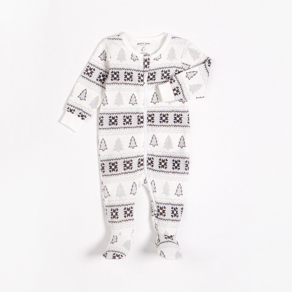 Festive Fair Isle Footie FINAL SALE