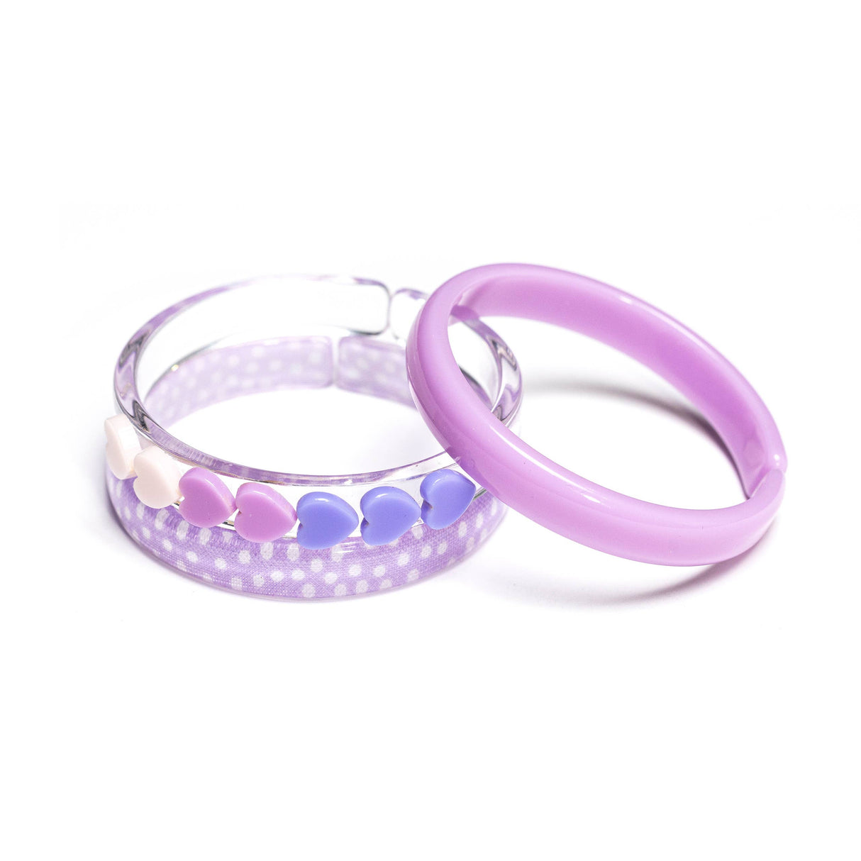 Acrylic Bangles - Lilac Hearts
