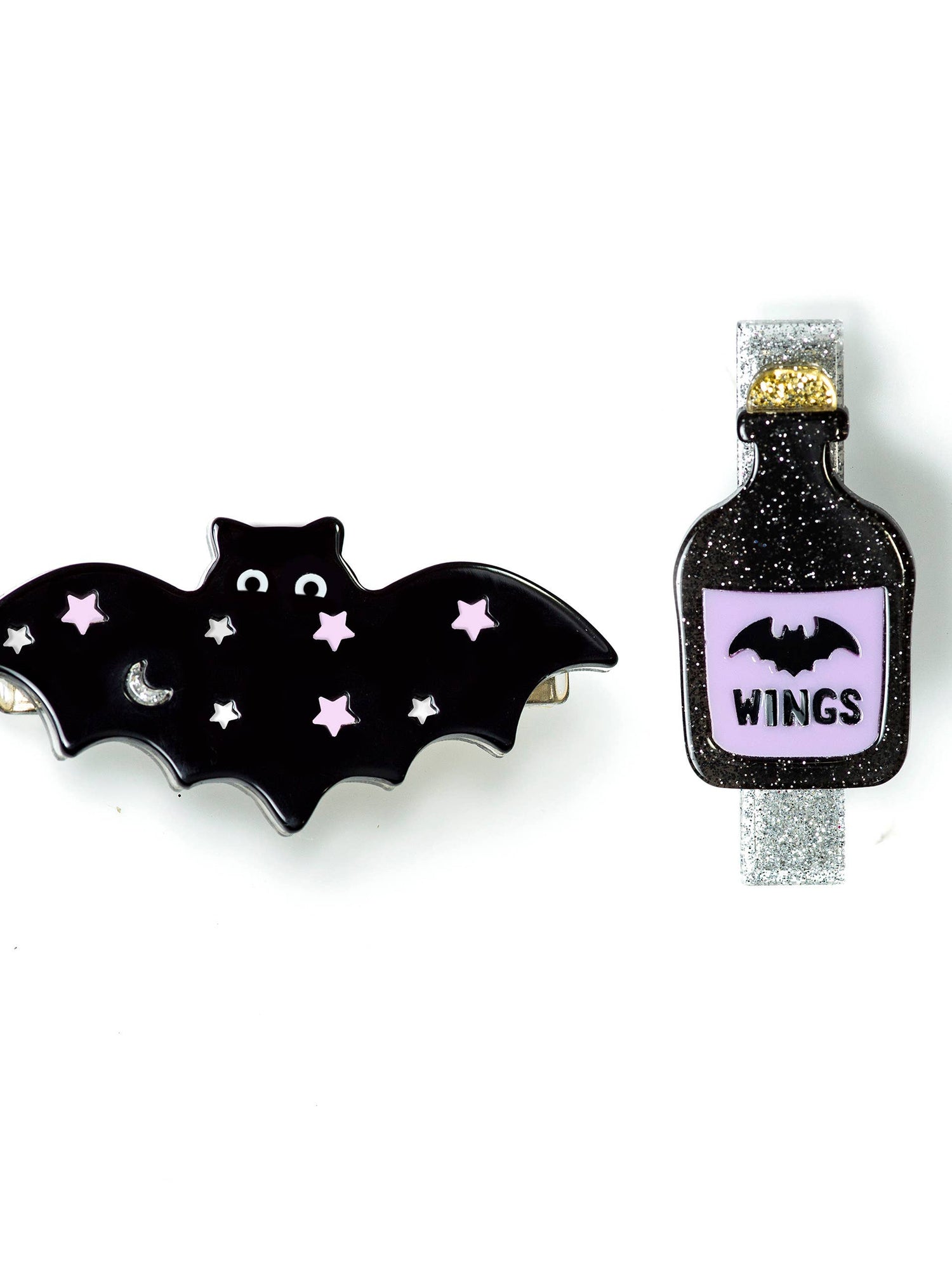Acrylic Hair Clips - Starry Bat FINAL SALE