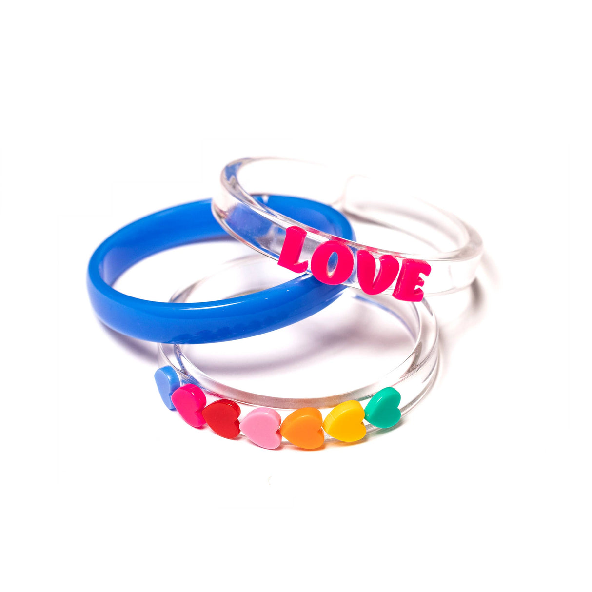 Acrylic Bangles - Love Hearts
