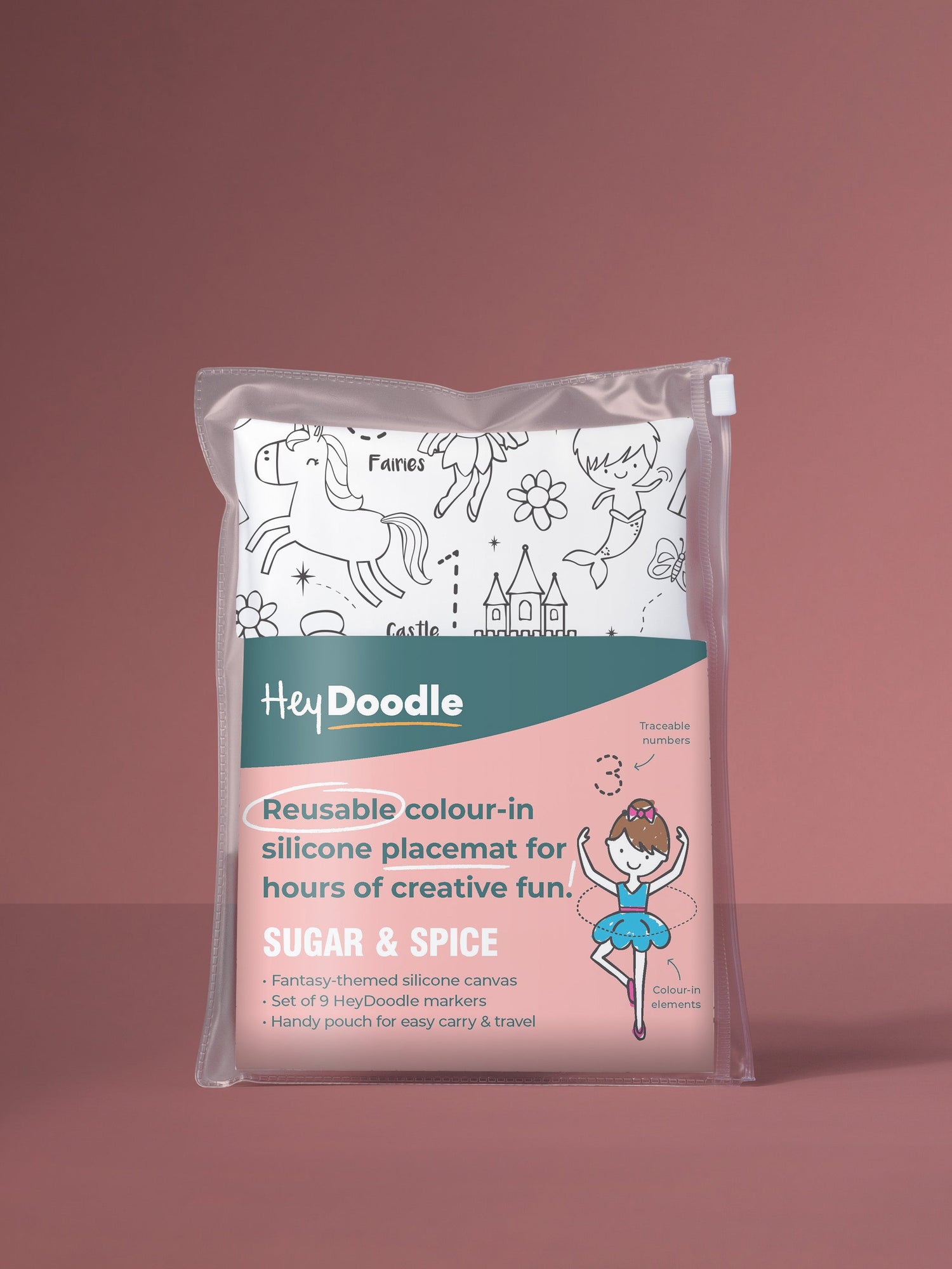 Reusable Color-In Silicone Placemat - Sugar and Spice
