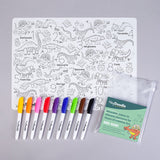 Reusable Color-In Silicone Placemat - 123 Dino Roar