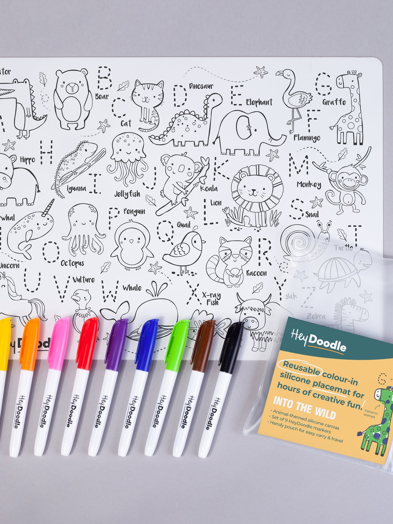 Reusable Color-In Silicone Placemat - Into the Wild