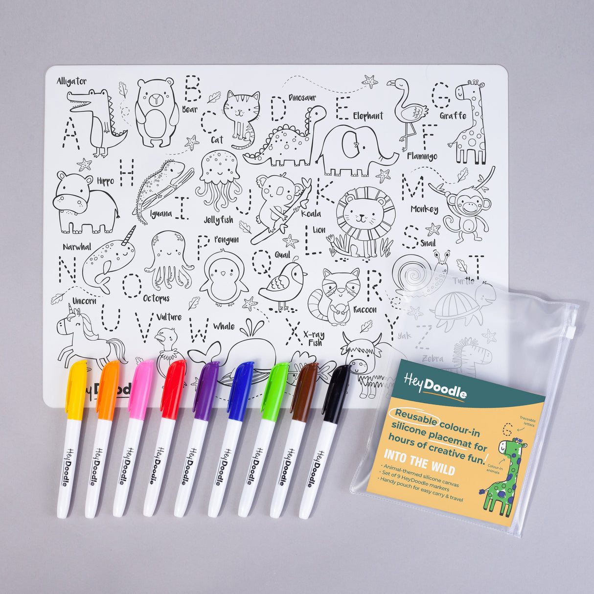 Reusable Color-In Silicone Placemat - Into the Wild