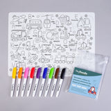 Reusable Color-In Silicone Placemat - Toot Toot Honk