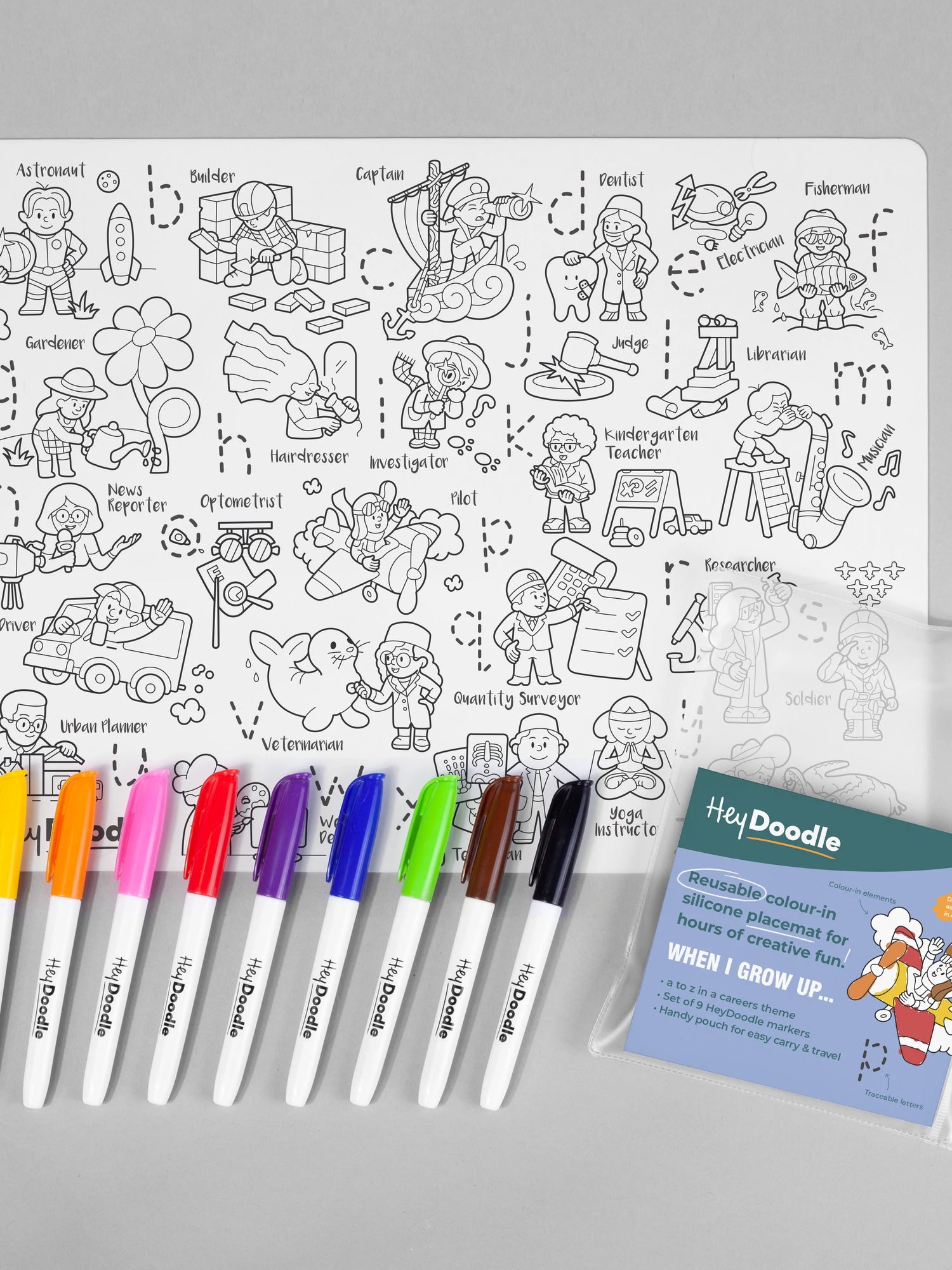 Reusable Color-In Silicone Placemat - When I Grow Up