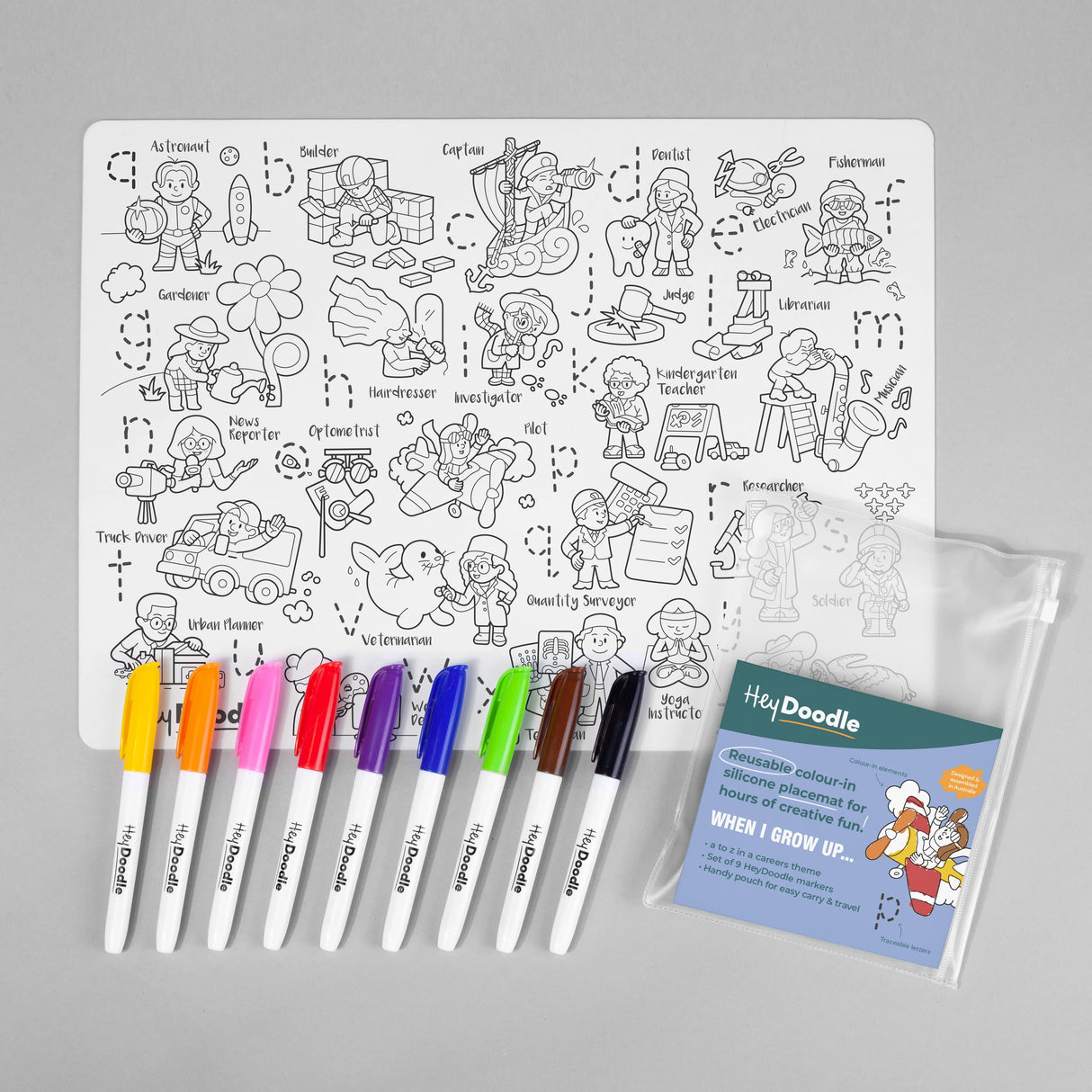 Reusable Color-In Silicone Placemat - When I Grow Up