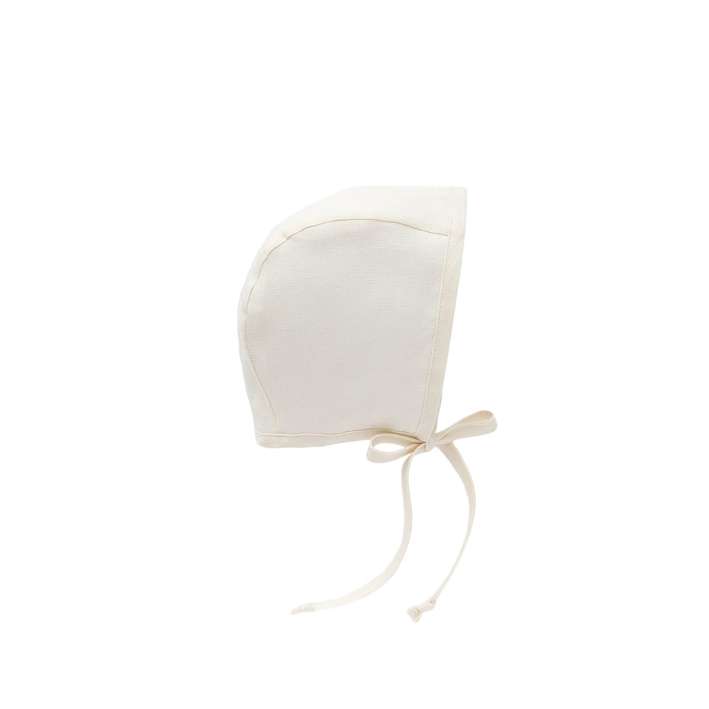 Linen Bonnet - Ivory Cotton Lined FINAL SALE