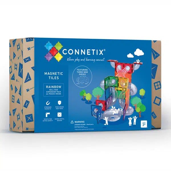 Connetix Magnetic Tiles - 66 Piece Rainbow Ball Run Expansion Set FINAL SALE